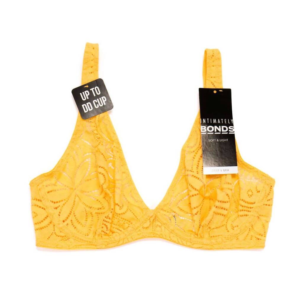 NEW INTIMATELY women's deep v bra in orange
